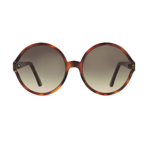 Retro Round Sunglasses – Shiny Havana Brown