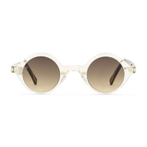 Round Sunglasses-Shiny Transparent Beige