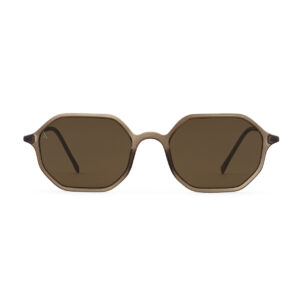 Matt Crystal Dark Brown Sunglasses – Octagonal
