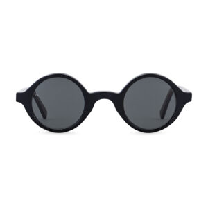 Round Sunglasses-Shiny Black