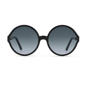 Retro Round Sunglasses – Shiny Black