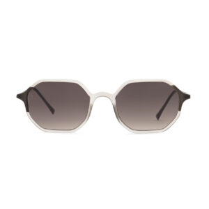 Two-tone Matte Crystal Brown Sunglasses – Octagonal