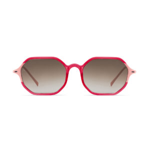 Two-tone Shiny Red Sunglasses – Octagonal