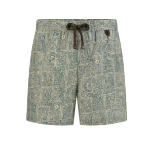 Linen Shorts  Blue Floral Print