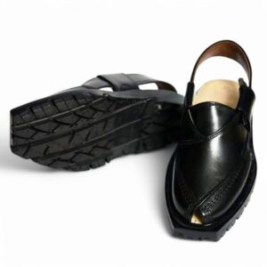 Handmade Black Norozi Chappal with Double Sole – 09203