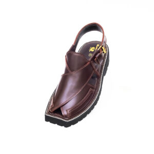 Brown Peshawari Chappal with Vibram Sole – 09280
