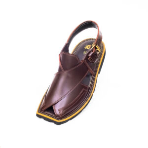 Brown Peshawari Chappal with Double Tire Sole – 092145