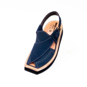 Handmade Blue Suede Kaptaan Chappal – 092106