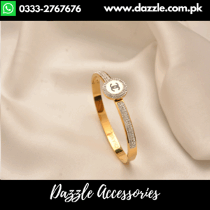 Branded zirconia Gold Plated Bracelet