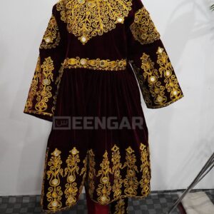 Chocolate Brown Velvet Traditional Dress