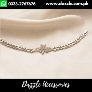 Gold Plated floral Silver Chain Bracelet