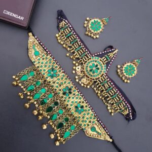 Golden Green Afghan Jewelry Set