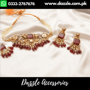 Gul-e-rani Maroon Choker Set