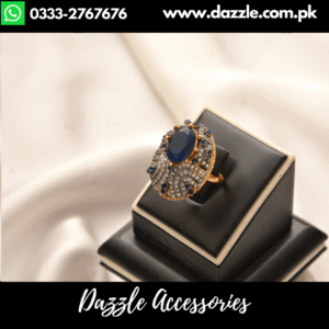 Malika Gold plated Blue Ring