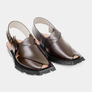 Handmade Brown Quetta Norozi Shikari Leather Chappal – 092245