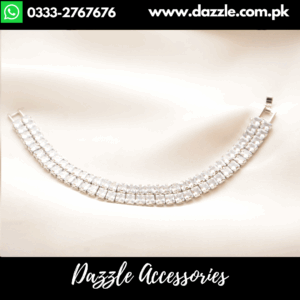 Silver brick stone Bracelet