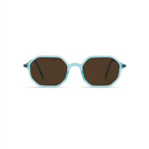 Kids’ Matte Baby Blue Crystal Sunglasses – Octagonal