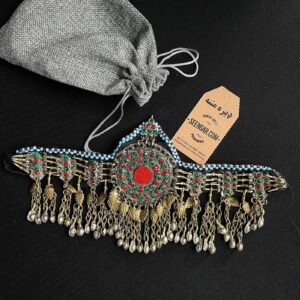 Red Floral Matha Patti