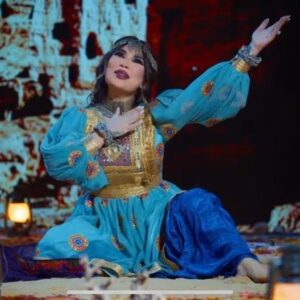 Royal Azure Elegance Afghan Dress