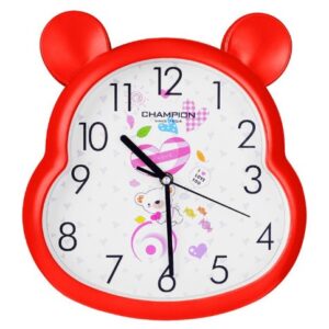 Z.A Wall Clock, Kids Wall Clock, Teddy Shaped And Red Border, CCB-802 | kingsmart