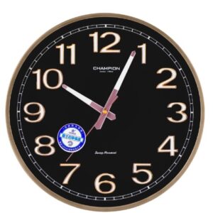 Wall Clock,Champion Wall Clock, Black, CSL-7702-BLK | kingsmart