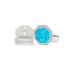 Turquoise Gemstone Cufflinks – Diamond Edition