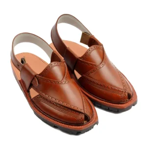 Handmade Mustard Brock Quetta Norozi Leather Chappal – 09220