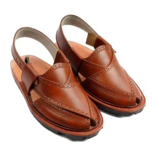 Handmade Mustard Brock Quetta Norozi Leather Chappal – 09221