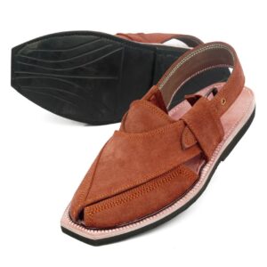 Hand Crafted Camel Suede Quetta Norozi Chappal With Single Sole – 092367