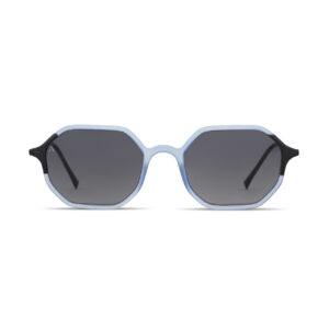 Two-tone Matte Crystal Blue Sunglasses – Octagonal