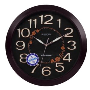 Z.A Wall Clock, Black Background With Brown Border, CSL-7700 WB