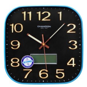 Z.A Wall Clock, Black Background With Light Blue Border, CCB-550 | kingsmart